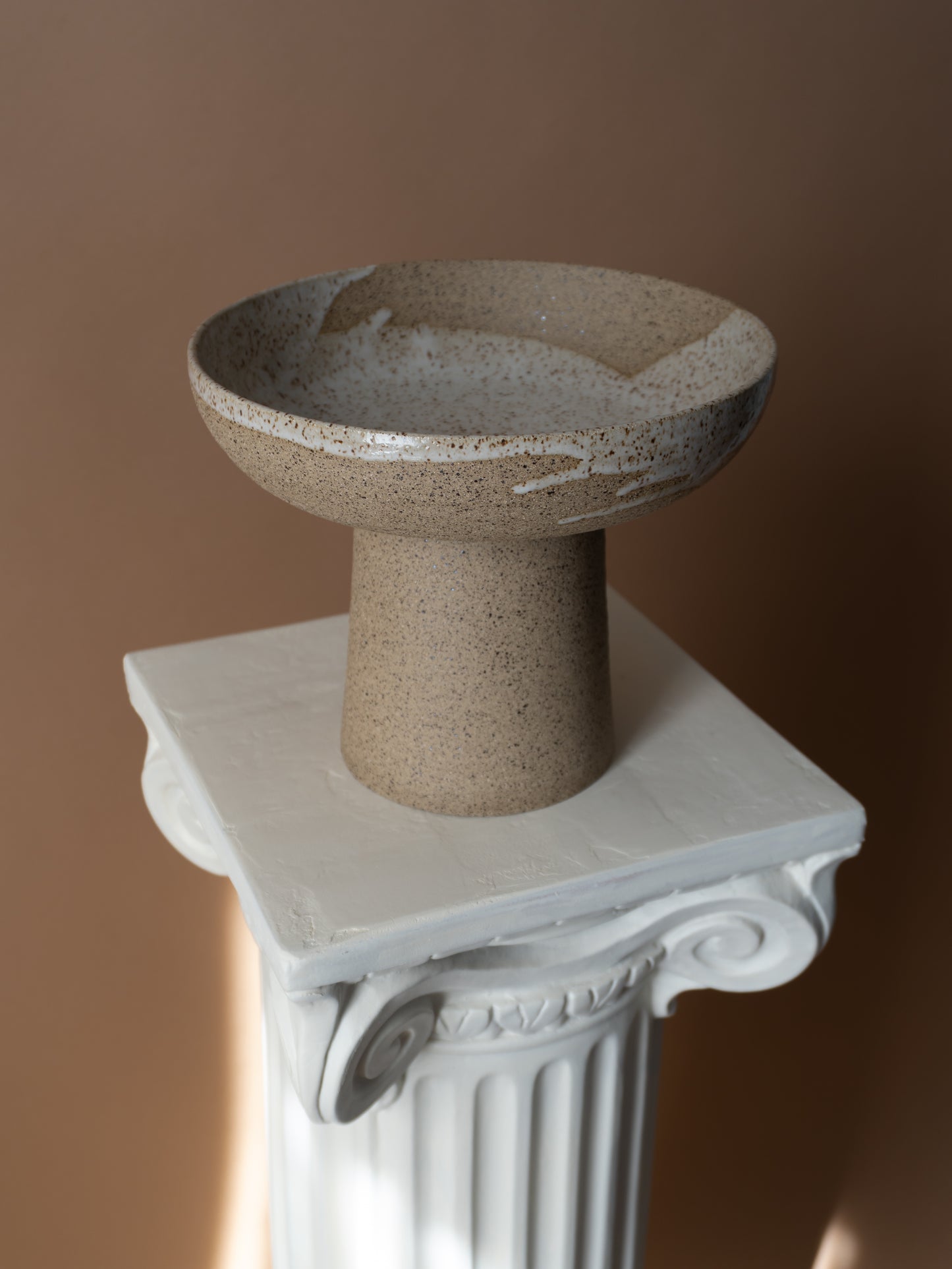Splash Glazed Pedestal Bowl
